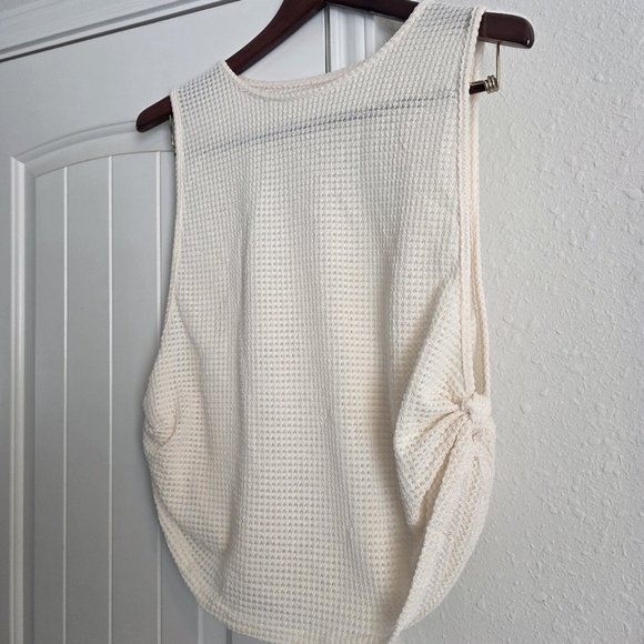 SHEIN Ivory Cream Waffle Knit Tank Top Size Large - Picture 5 of 8